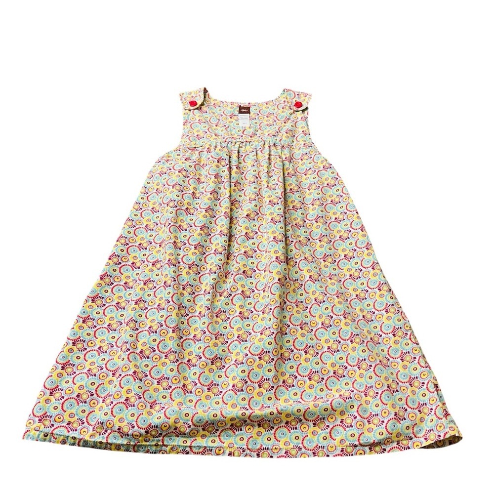 Girls Sleeveless Floral Circle Print Dress - Multi Color Girl’s Size 8